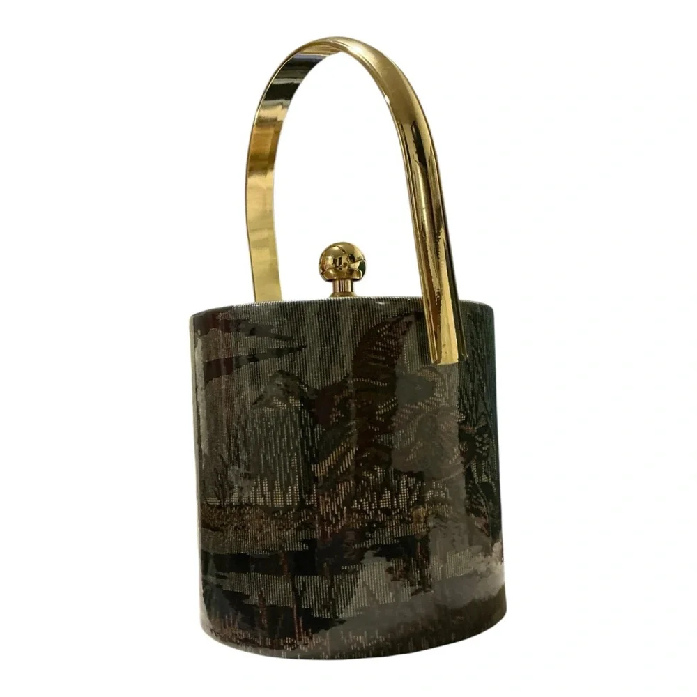 Vintage Ice Bucket with Patterned Design